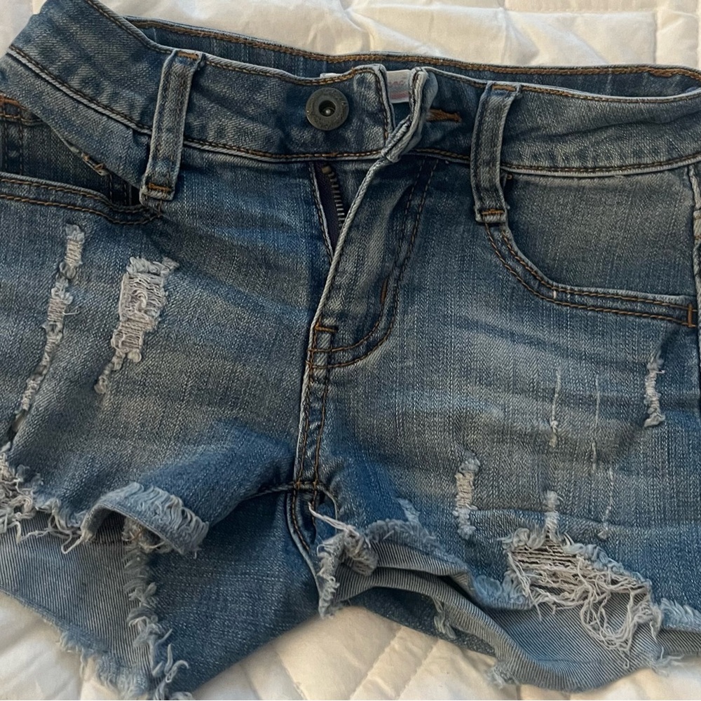 Vintage Havana Blue Distressed Jean Shorts
